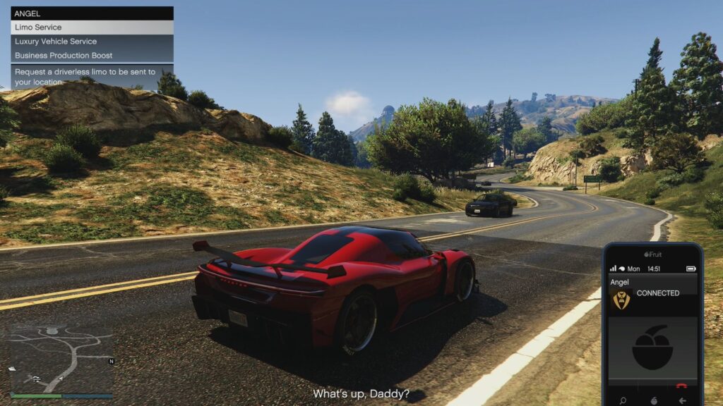 Calling the AI Assistant Angel while out in freemode in GTA Online. 