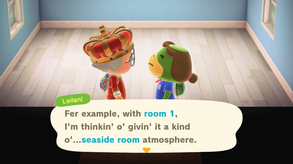 Leilani requesting a seaside atmosphere hotel room. 