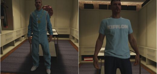The Epsilon Robe, medallion, and Kifflom t-shirt in GTA Online.