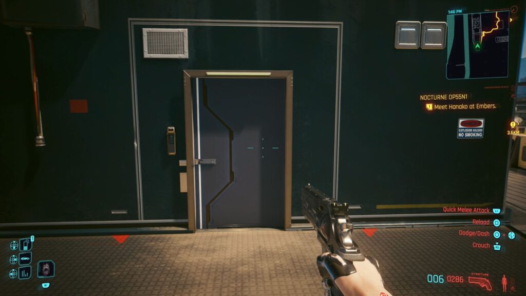 Adam Smasher stash door.