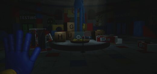 The Huggy Wuggy information panel in the Playtime Factory.