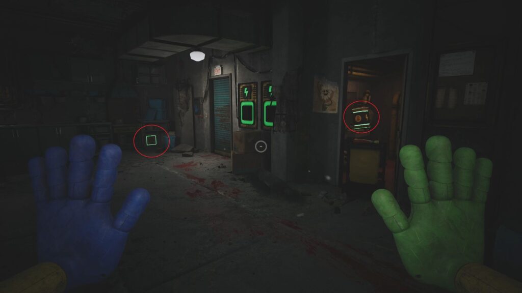 Location of the two batteries needed for the sockets in the Break Room/Storage Room of Chapter 3.