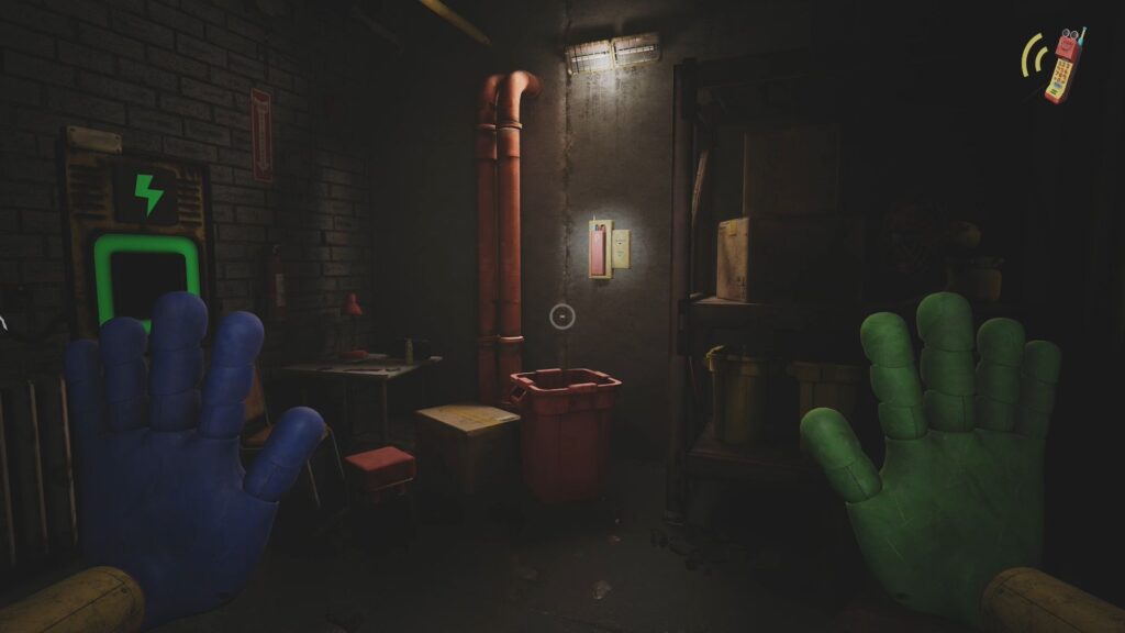 Red Playtime Co. Phone on the wall in Chapter 3.