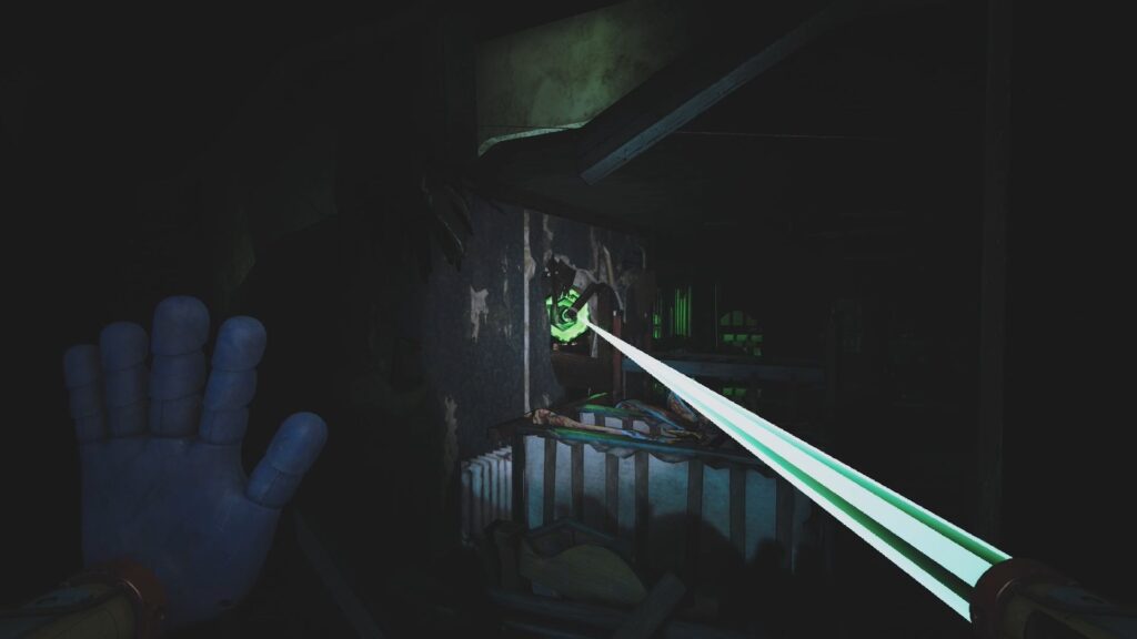 Charging the Green hand from inside the Nursery of Home Sweet Home in Poppy Playtime Chapter 3.