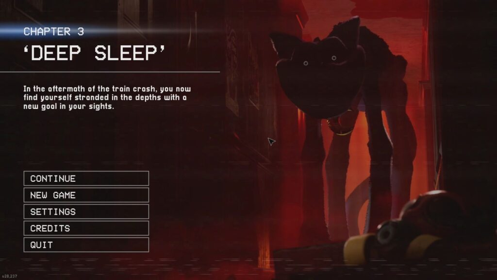 The Main Menu of Poppy Playtime Chapter 3: Deep Sleep.