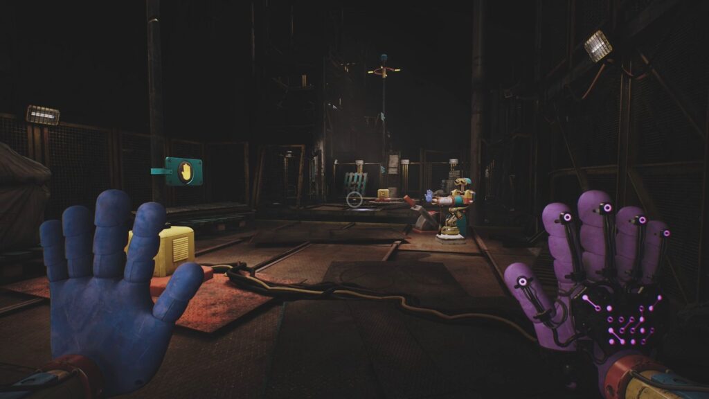 The pole and turret solution setup in the Caves power puzzle of Chapter 3.