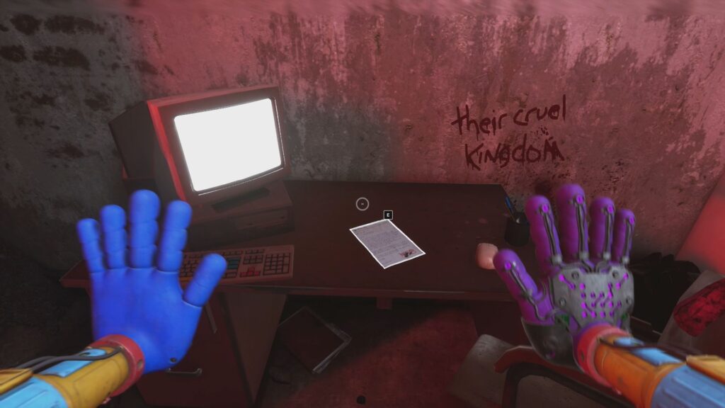 The location of the Caution: Red Smoke note in Poppy Playtime Chapter 4.