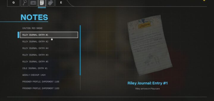 Riley Journal Entry #1 in inventory.
