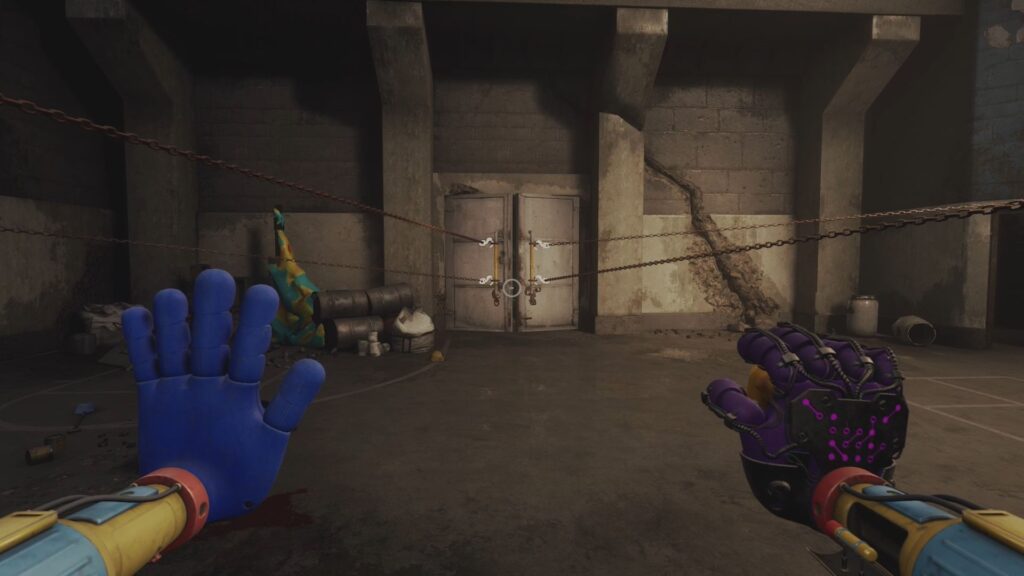 The Prison Yard door being opened.