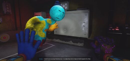 Doey standing next to the generator in the Auxiliary Power room in Safe Haven.