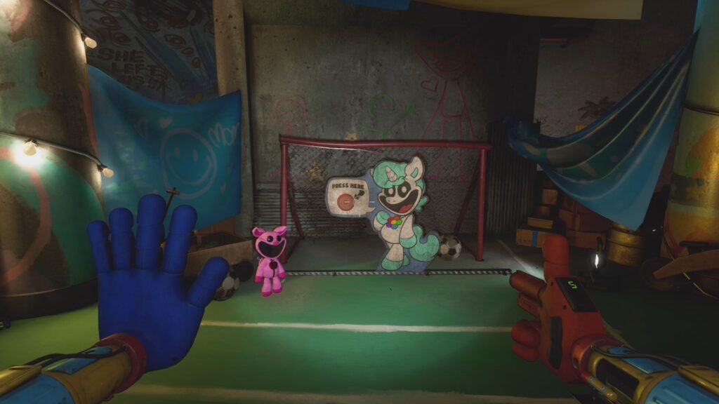CraftyCorn in the football net in Safe Haven. 