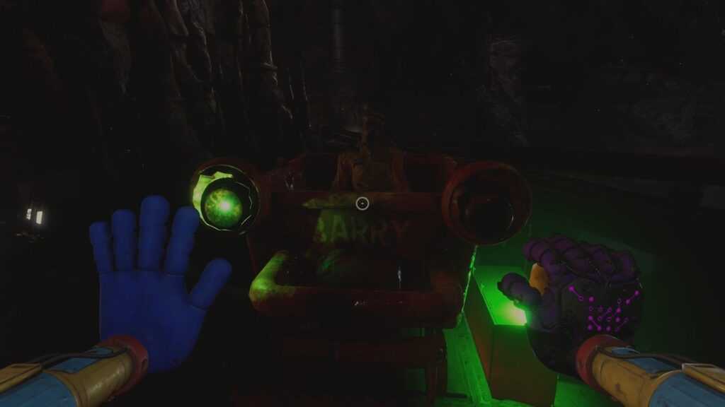 Barry cart on the scale in the caves.