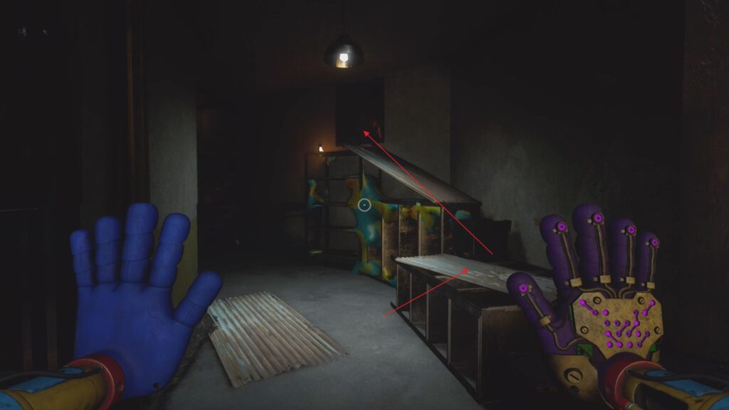 Go up these ramps to reach a vent that let's you get back into Safe Haven.