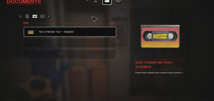 The Orange VHS Tape in the inventory screen in Poppy Playtime Chapter 5: Broken Things.