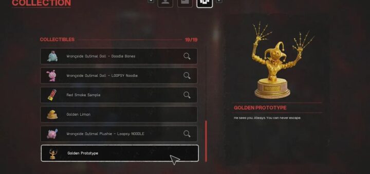 The Golden Prototype in Chapter 5 on the Collectibles screen.