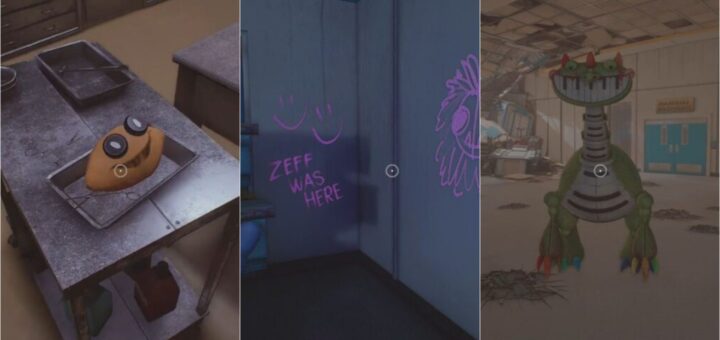 Image showing three secrets from Poppy Playtime Chapter 5.