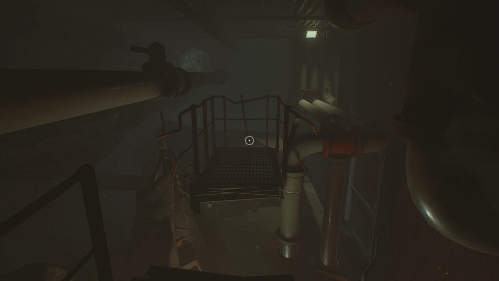 Catwalk path and white pipes. 