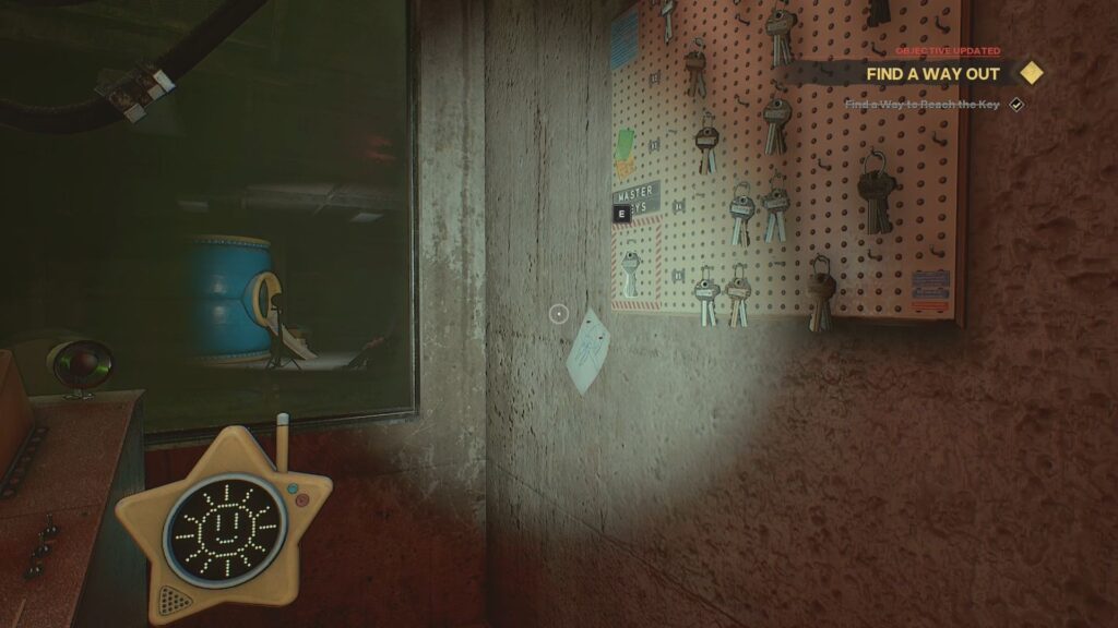 The Master Keys hanging in the Control Room. 