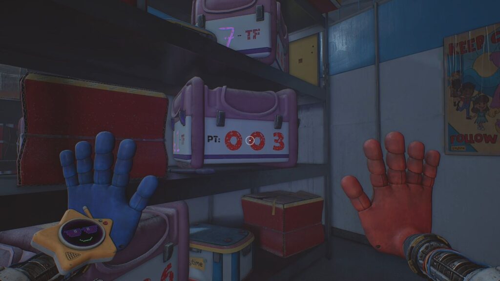 Crate in Storage Room showing code for locker. 