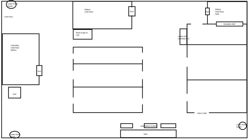 Map of the Huggy Wuggy room in Poppy Playtime Chapter 5.