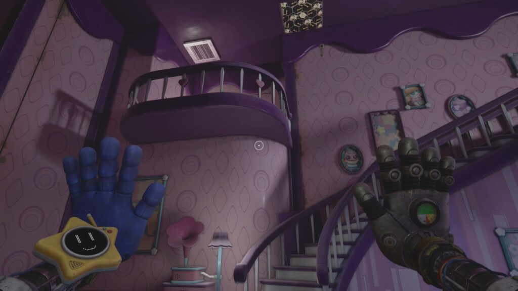 Magnetic pad that leads to the upper balcony area. 