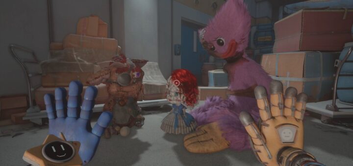 Giblet, Poppy, and Kissy Missy at the start of the Reanimation section.