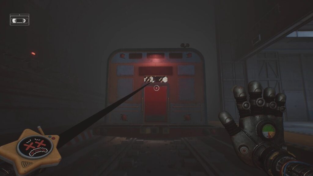Magnet pad above the train door. 