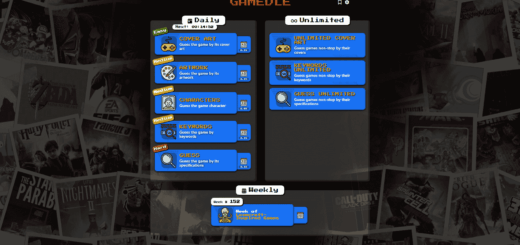Main Menu of the Word Game Gamedle.