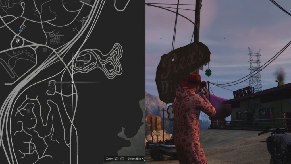 The Lucky Clover on the Rex's Diner sign.