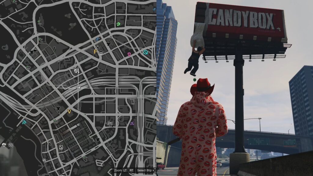 The Lucky Clover hanging from Candybox sign.