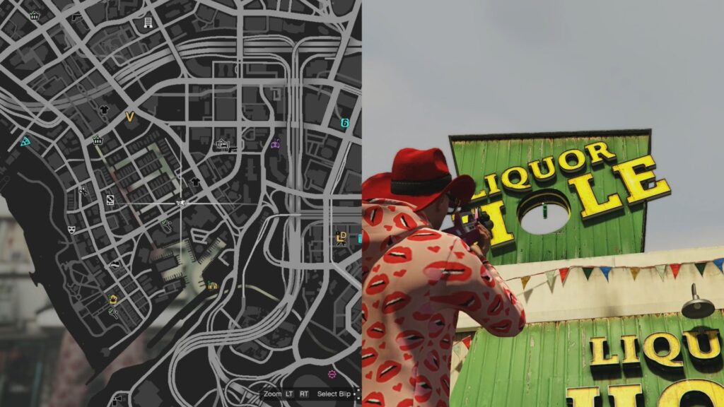 The Lucky Clover in the Liquor Hole sign.