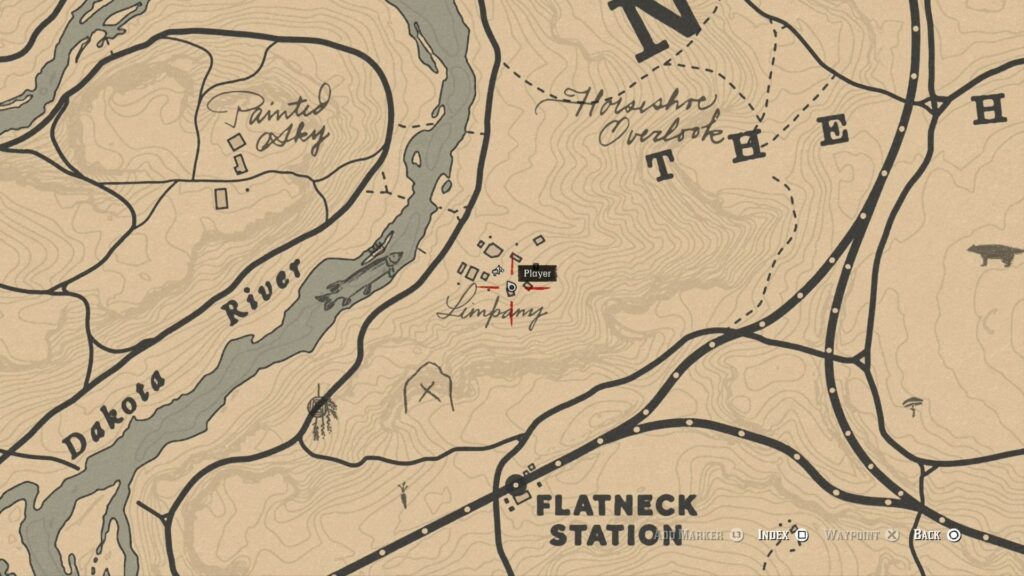 Sheriff's Office map location in Limpany in Red Dead Redemption 2. 