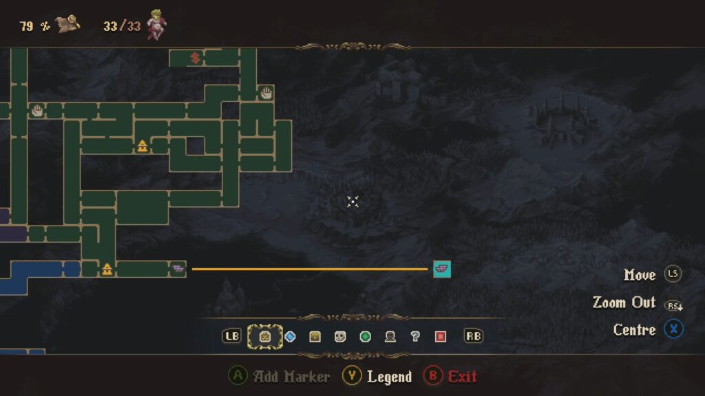 Map location of the lake of mist in Blasphemous 2.