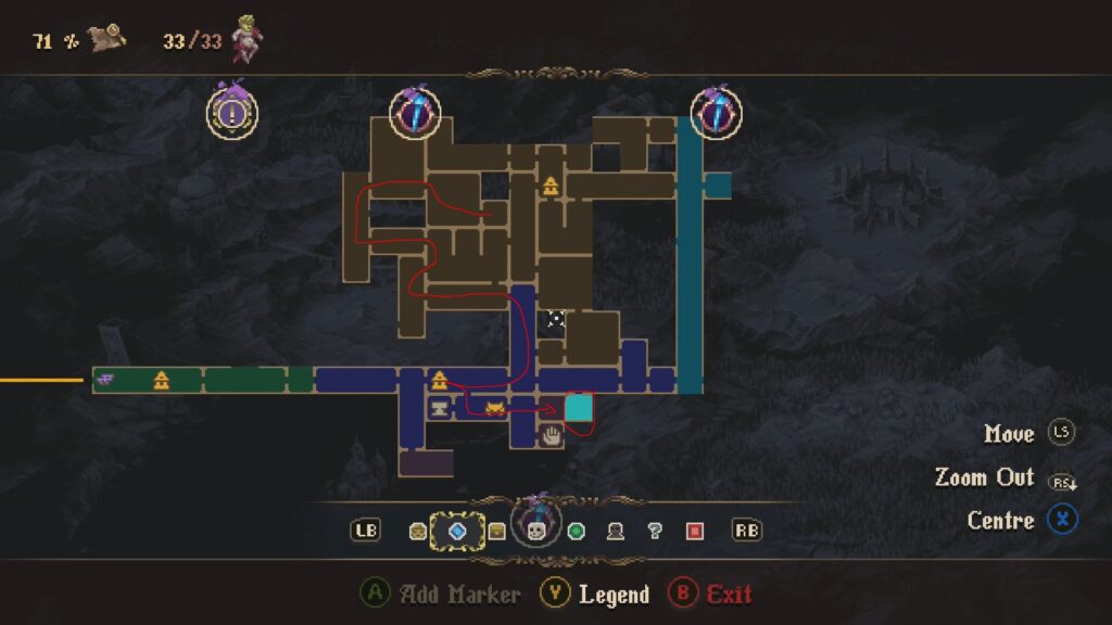 Path to follow after getting Embrujo in Blasphemous 2.