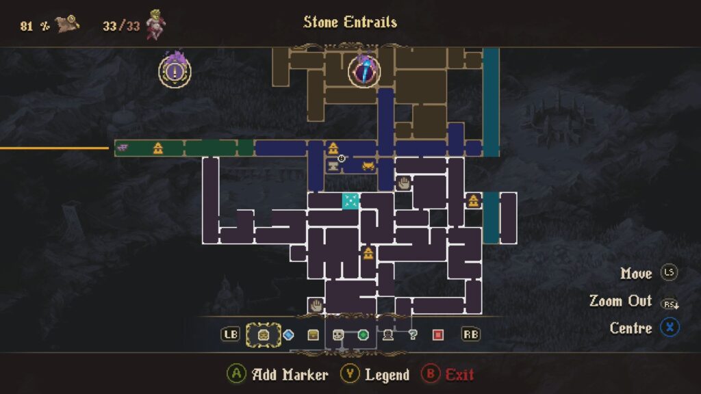 Map location of an Old Gold Piece in Stone Entrails.