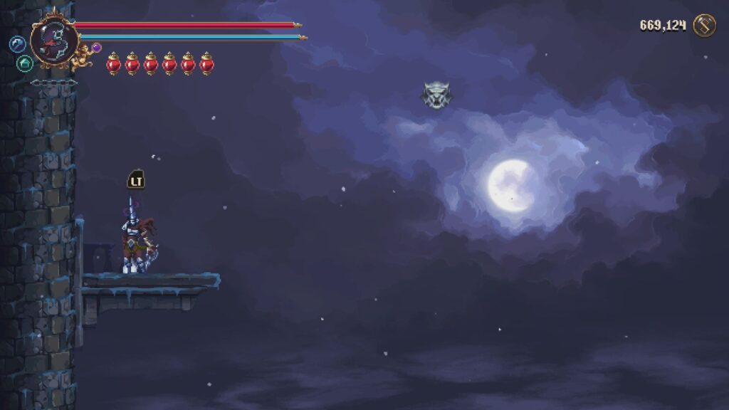An Old Piece of Gold at the end of a platforming section in The Vibrating of the Organs. 