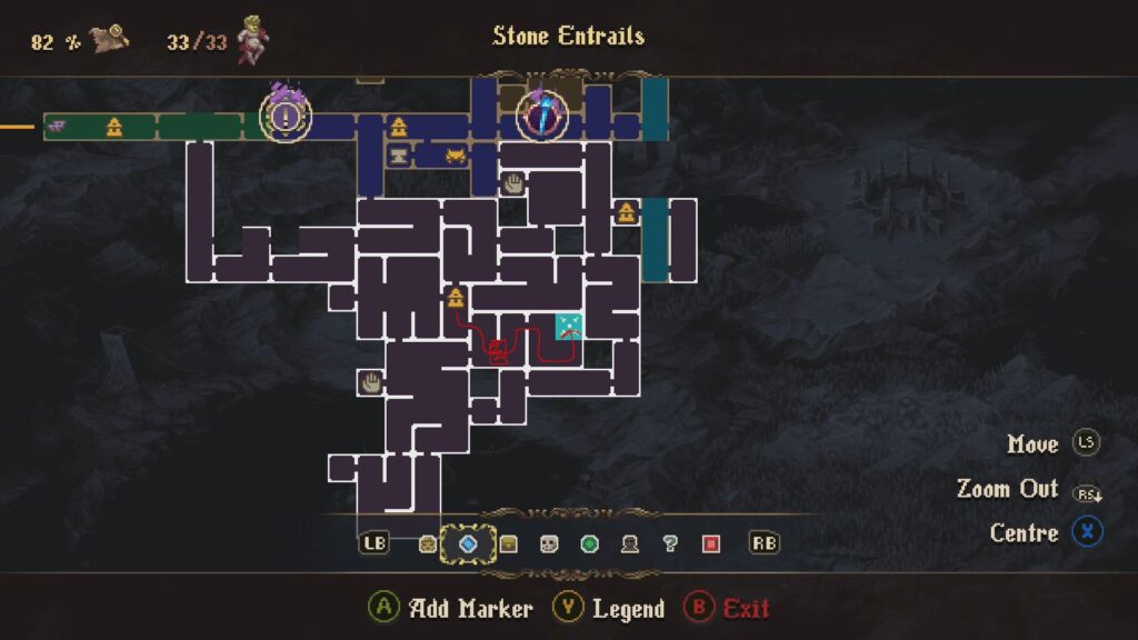 Map location of The Perfidy in Stone Entrails. 