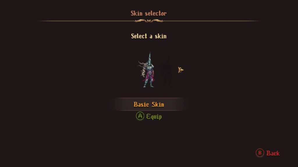 Basic Skin equipped on the Penitent One in Blasphemous 2.
