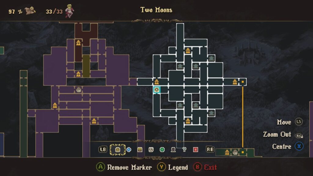 Map location of the Atonement Skin in Blasphemous 2.