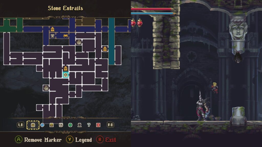 Map spot and location of an armor piece for penance of virtue in Stone Entrails.