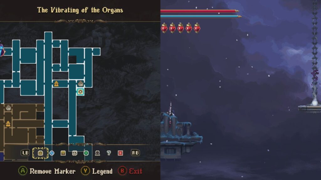 Map spot and location of an armor piece for penance of virtue in The Vibrating of the Organs.