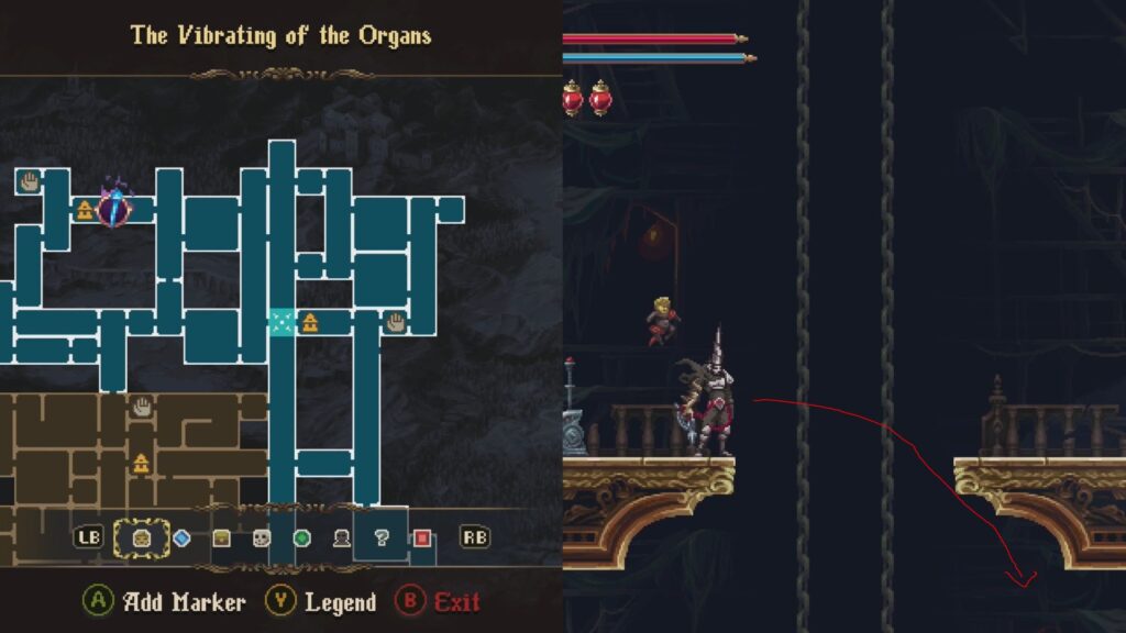 Elevator jump in The Vibrating of the Organs. 
