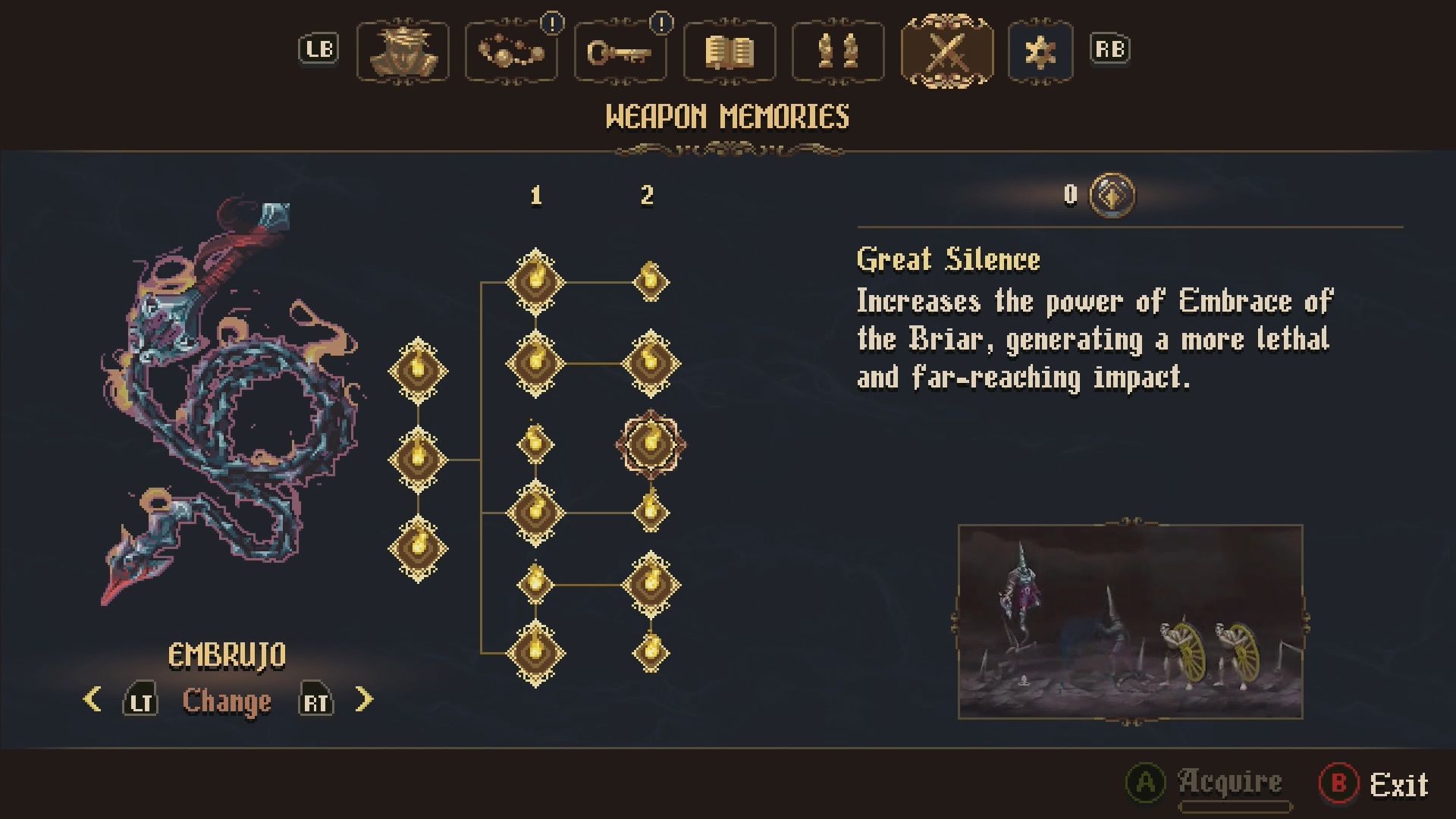 Blasphemous 2:  The Third Sin Embrujo Location, Materials & Upgrades