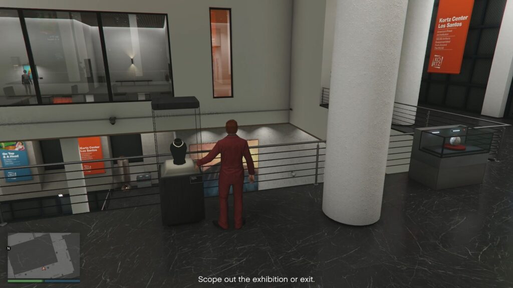 A Reinforced Glass Case Display in The Kortz Center Heist in GTA Online.