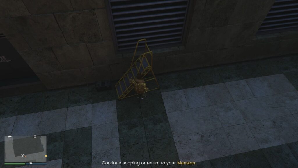 The Kortz Heist Manhole Key Spawn location along the south side of the Kortz Center in GTA Online.