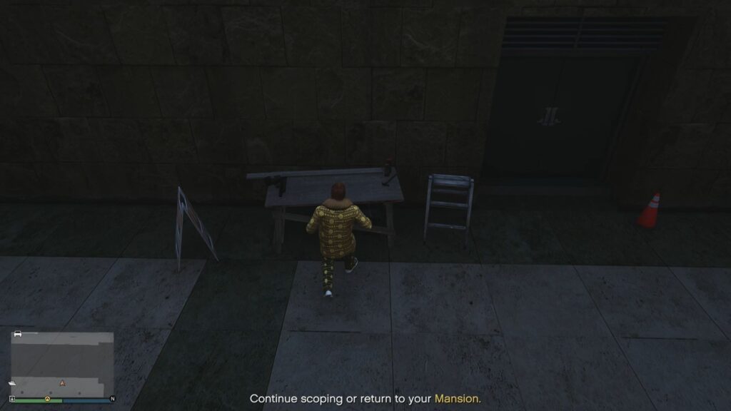 The Kortz Heist Manhole Key Spawn location on eastside of the Moseley Building building in GTA Online.