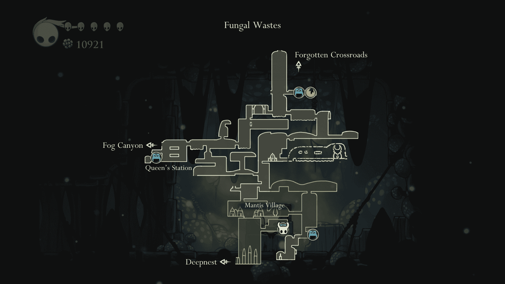 The map location of the Mantis Village treasure room.
