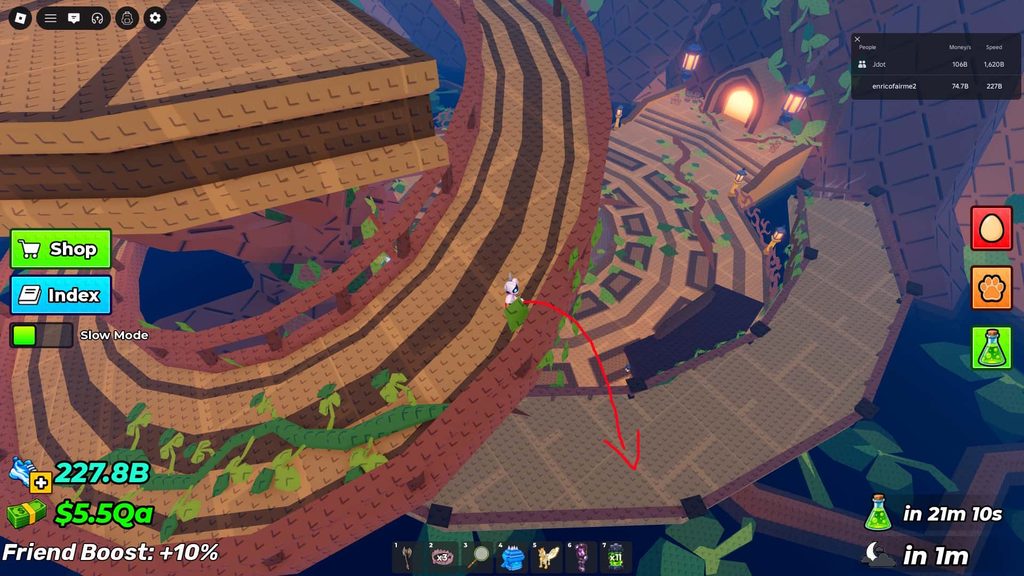 Drop in the Enchanted Tree to reach the ledge below.