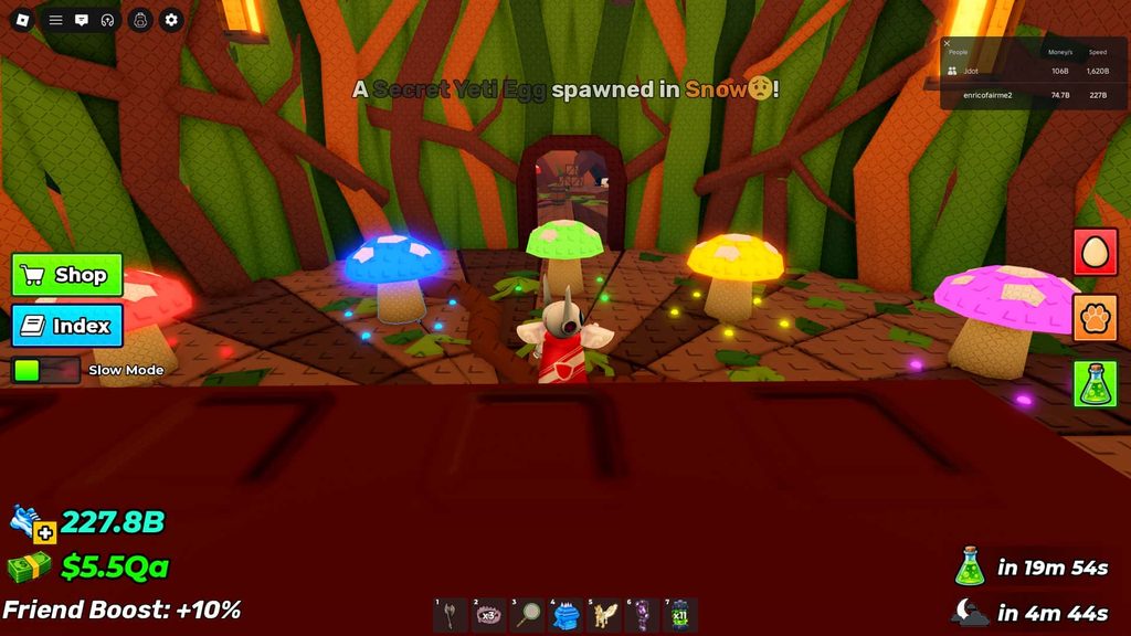 Secret room mushroom memory puzzle in the Enchanted Tree.