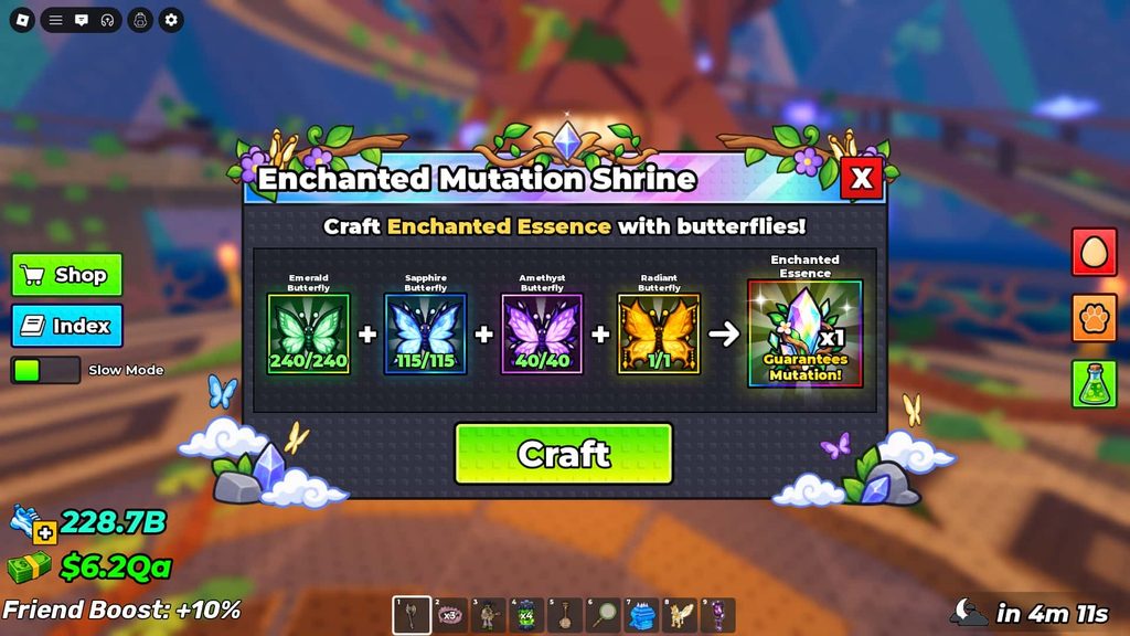 Butterflies need for enchanted mutation screen in the Enchanted Tree.